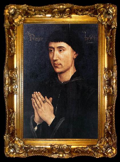 framed  Rogier van der Weyden Portrait Diptych of Laurent Froimont, ta009-2